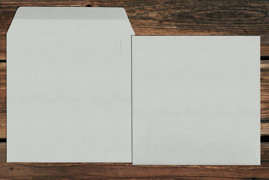 Versandtaschen 190x190 mm Nassklebend Delfingrau 120 g/qm